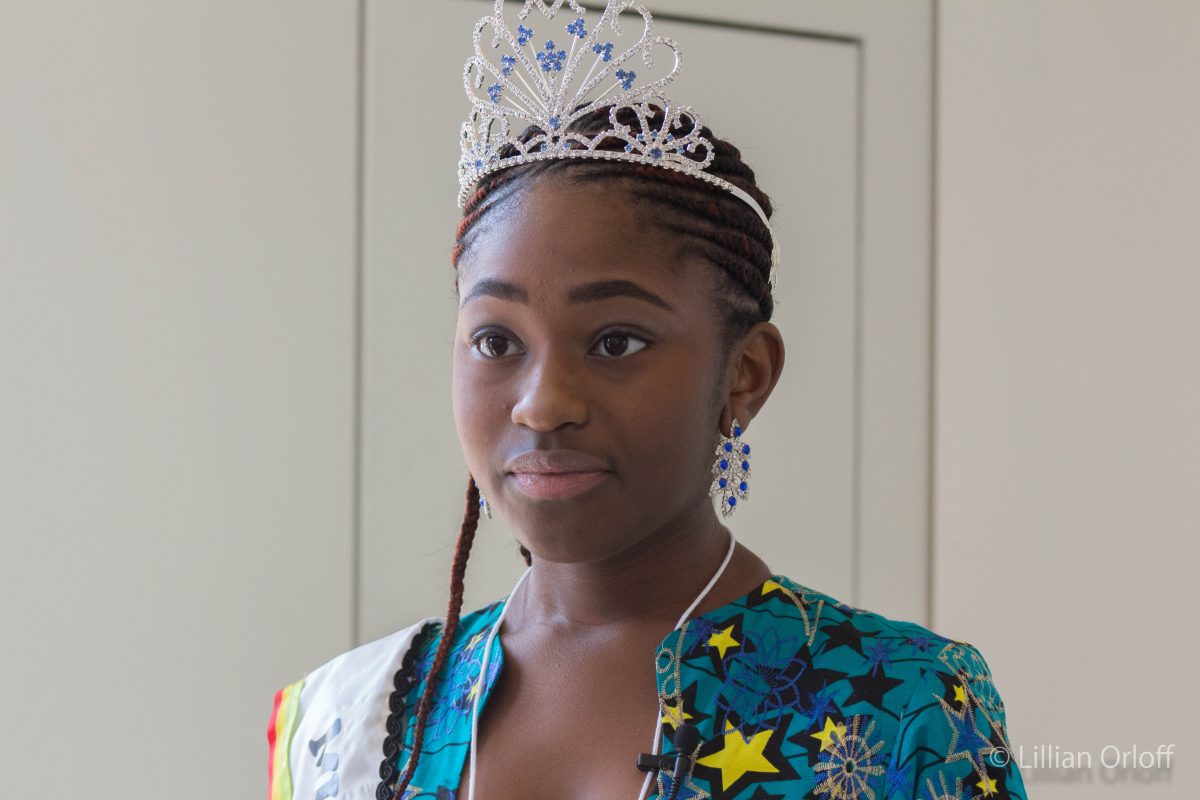 Ambitious Middle Schooler, Miss Congo Brazzaville, Puts Her Heart on Her Hand