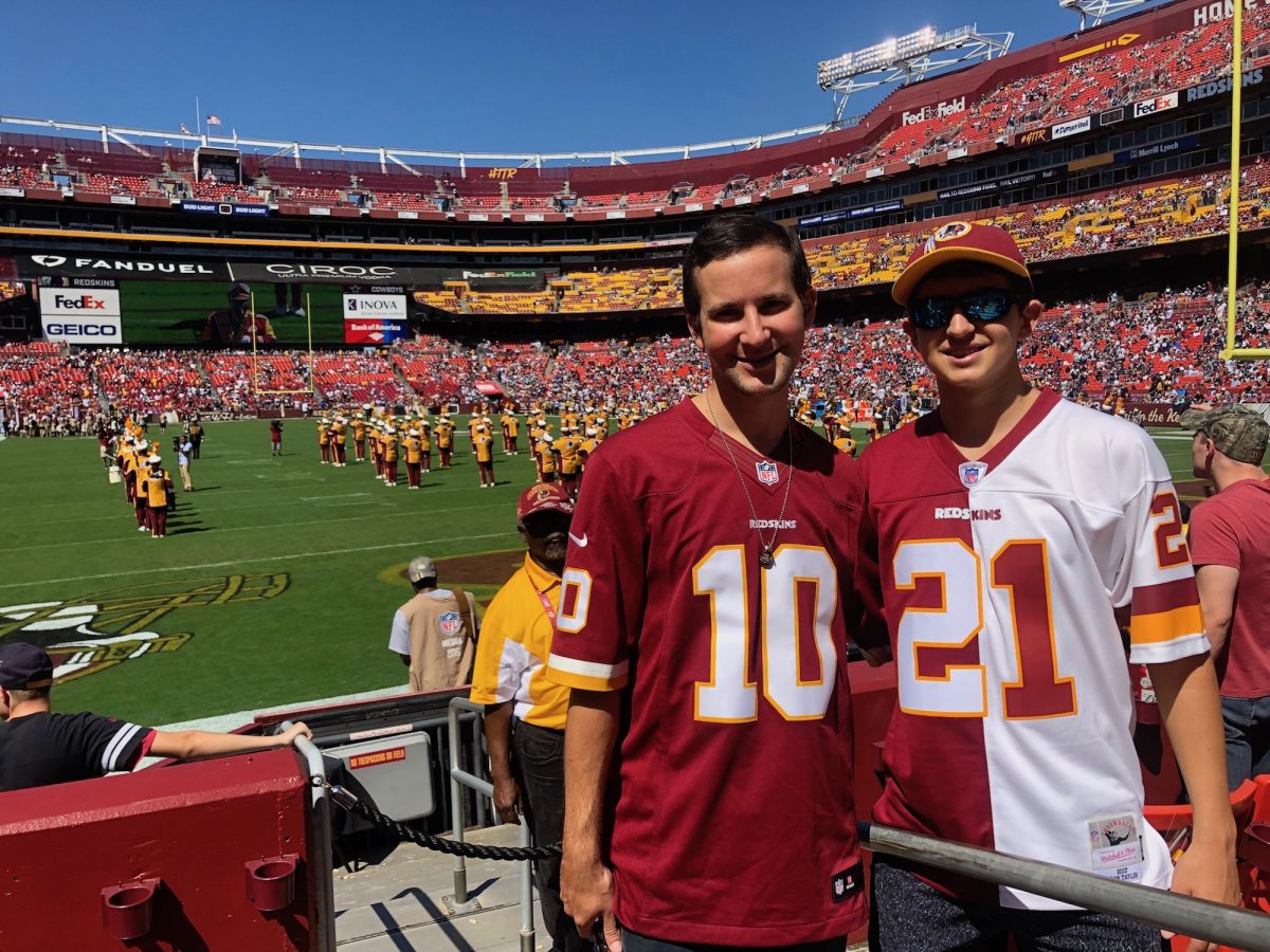 Alex+Camel-Toueg+and+a+friend+at+a+Redskins+game+in+September.+The+Redskins+lost+the+game+against+the+Dallas+Cowboys+31+to+21+%28Courtesy+of+Alex+Camel-Toueg%29.%0A