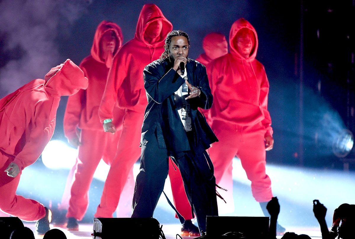 Artist+Kendrick+Lamar+performing+at+the+60th+Annual+Grammys.+The+Ceremony+was+held+in+New+York+City+on+January+28%2C+2018.+%28Photo+by+Christopher+Polk%2FGetty+Images+for+NARAS%29.