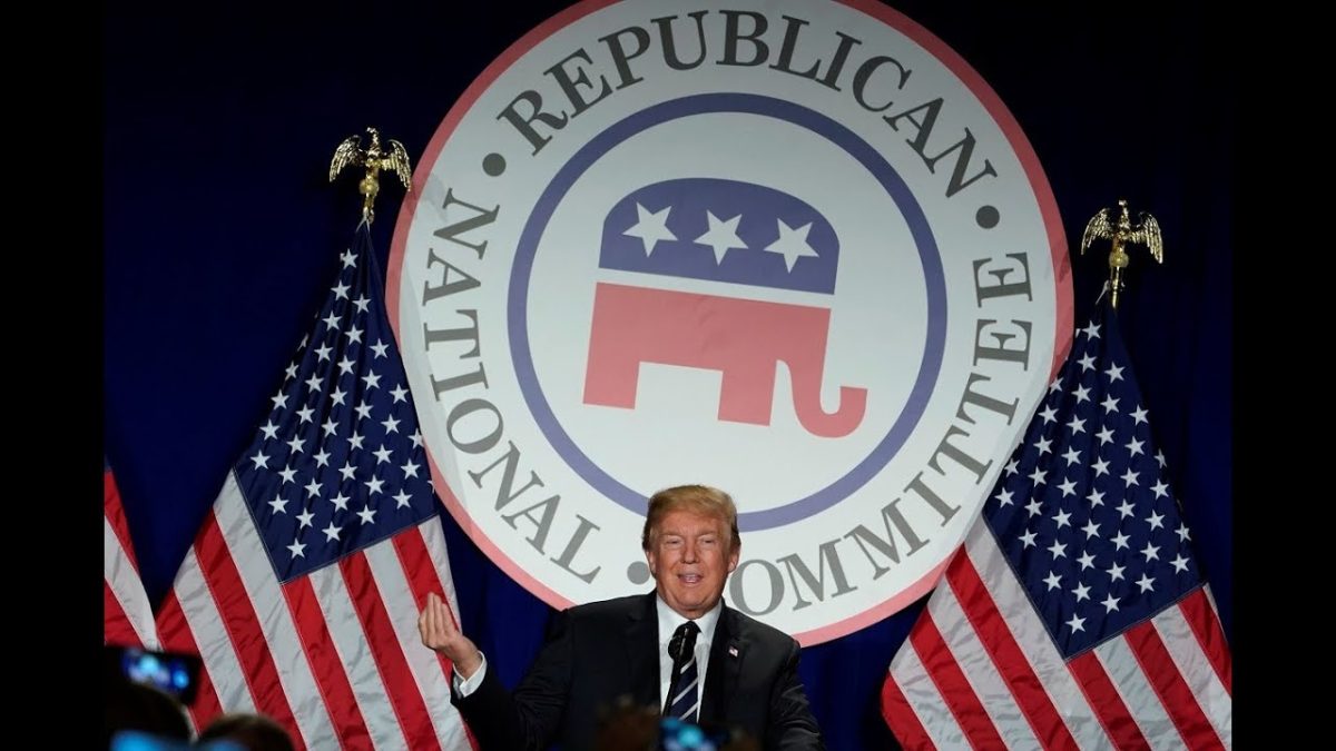 Donald Trump at a Republican Party Event (Image Courtesy of PBS) 
