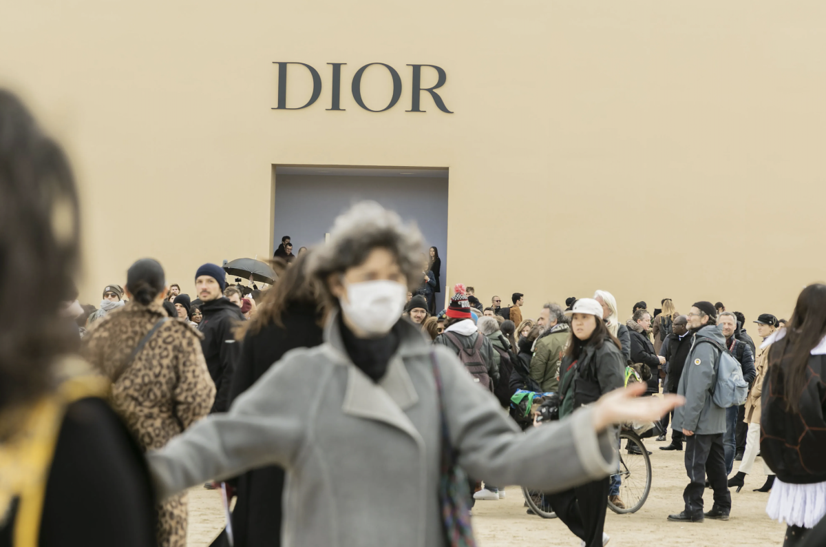 Outside Christian Diors Fall 2020 Ready-to-Wear runway show in Paris, February 25, 2020 (Courtesy of Laura Stevens/Getty Images)