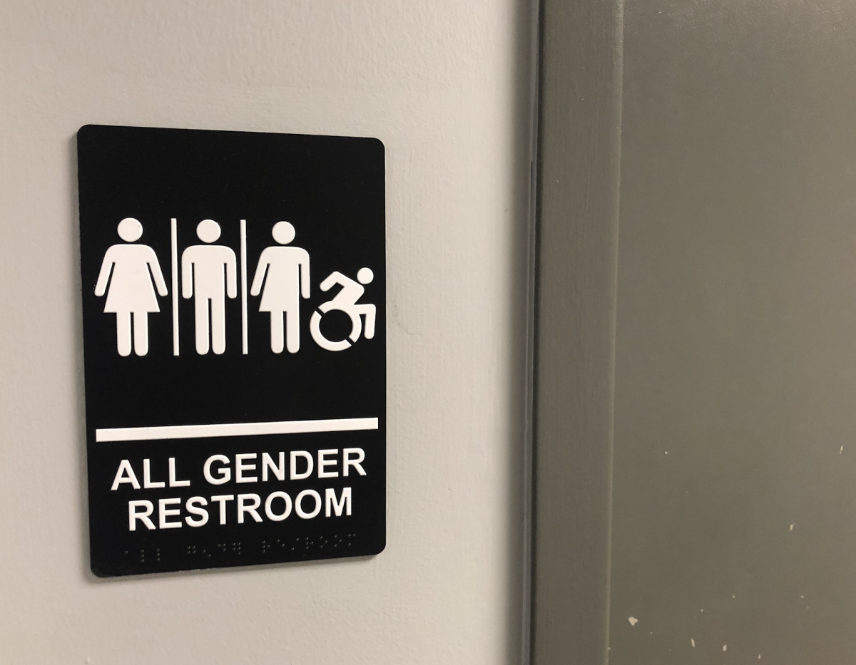 An image of an All Gender Restroom sign. The Middle School ISU is working on implementing more gender-neutral bathrooms. (Anna Orso/The Philadelphia Inquirer)