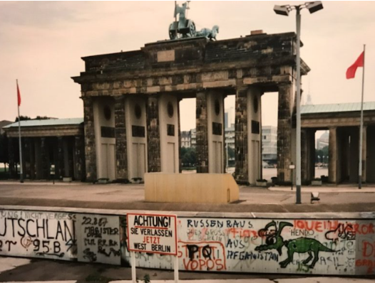 View of the Brandenburg Gate while the Berlin Wall still stood. The Berlin Wall divided Germany into the East and West in the decades following World War II (Courtesy of Christine Breuer).