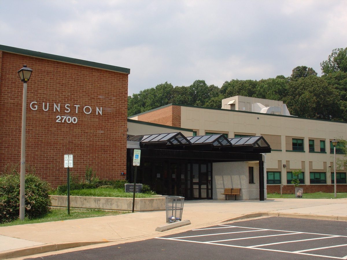 The entrance to Gunston Middle School, which is part of the Arlington Public Schools (APS) system. Former Humanities teacher Denise Rodriguez left WIS last year to teach at Gunston and has noticed many disparities between the two schools. (Courtesy of 2RW Consultants Office)