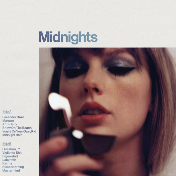 Taylor Swift’s “Midnights” was announced on Aug. 29, 2022. The album cover
was released at the same time, along with the caption, “Midnights, the stories
of 13 sleepless nights scattered throughout my life, will be out Oct. 21. Meet me
at midnight.” (@TaylorSwift/Instagram)