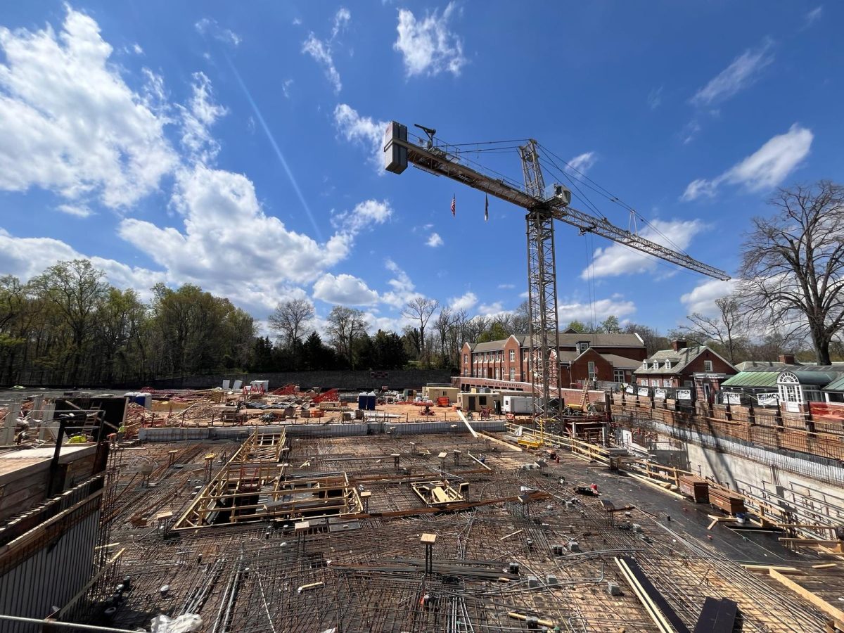 The completed foundation of Le Centre Brown, the science building in construction on the Tregaron campus. (Grayson Houston-Henderson/International Dateline)