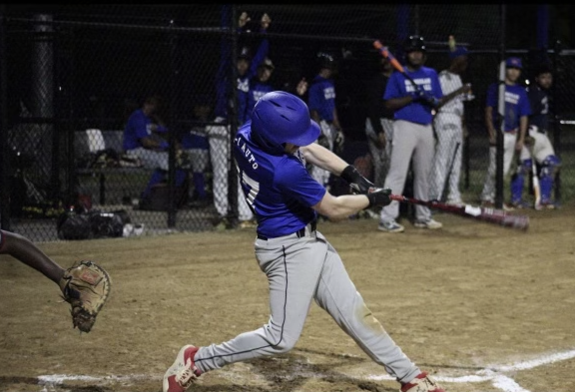 Jake Drimmer playing for GrandSlam Baseball in 2023. Drimmer has committed to play baseball at Oberlin College, beginning in the fall of 2024. (Courtesy of Jake Drimmer)
