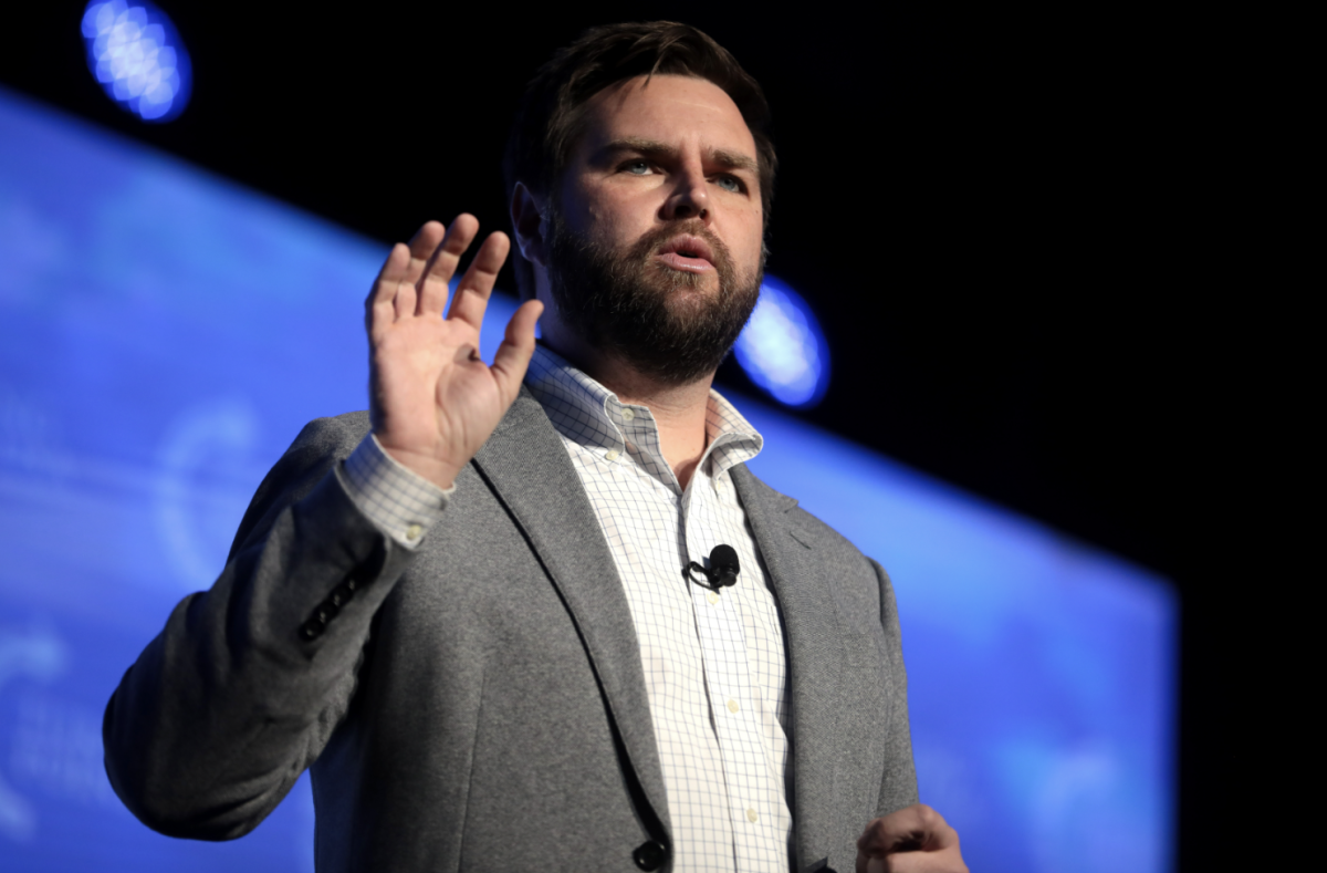 JD Vance holding a speech at a political rally in Arizona. He is the author of the 2016 novel "Hillbilly Elegy" which inspired the Netflix movie by the same name. (Gage Skidmore/Openverse)