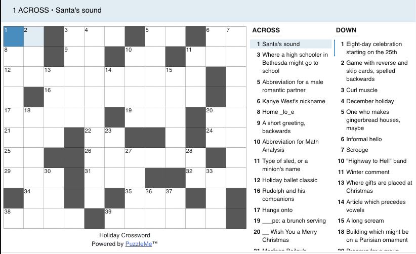 Holiday Crossword