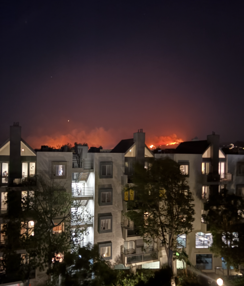 The View from Isabella Brahmst's Apartment during the Pacific Palisades Wildfires (Courtesy of Isabella Brahmst)