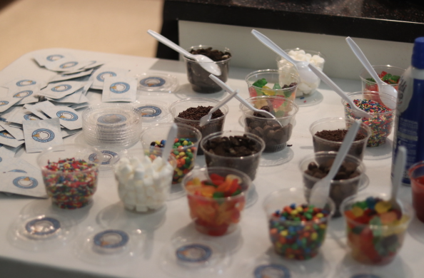 Cups of assorted ice cream toppings at the WISPA appreciation event. (Tindra Jemsby/International Dateline)