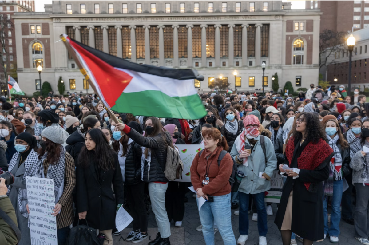 Pro-Palestine protesters gather on the campus of Columbia University in New York City, NY. (Spencer Platt/Getty Images)
