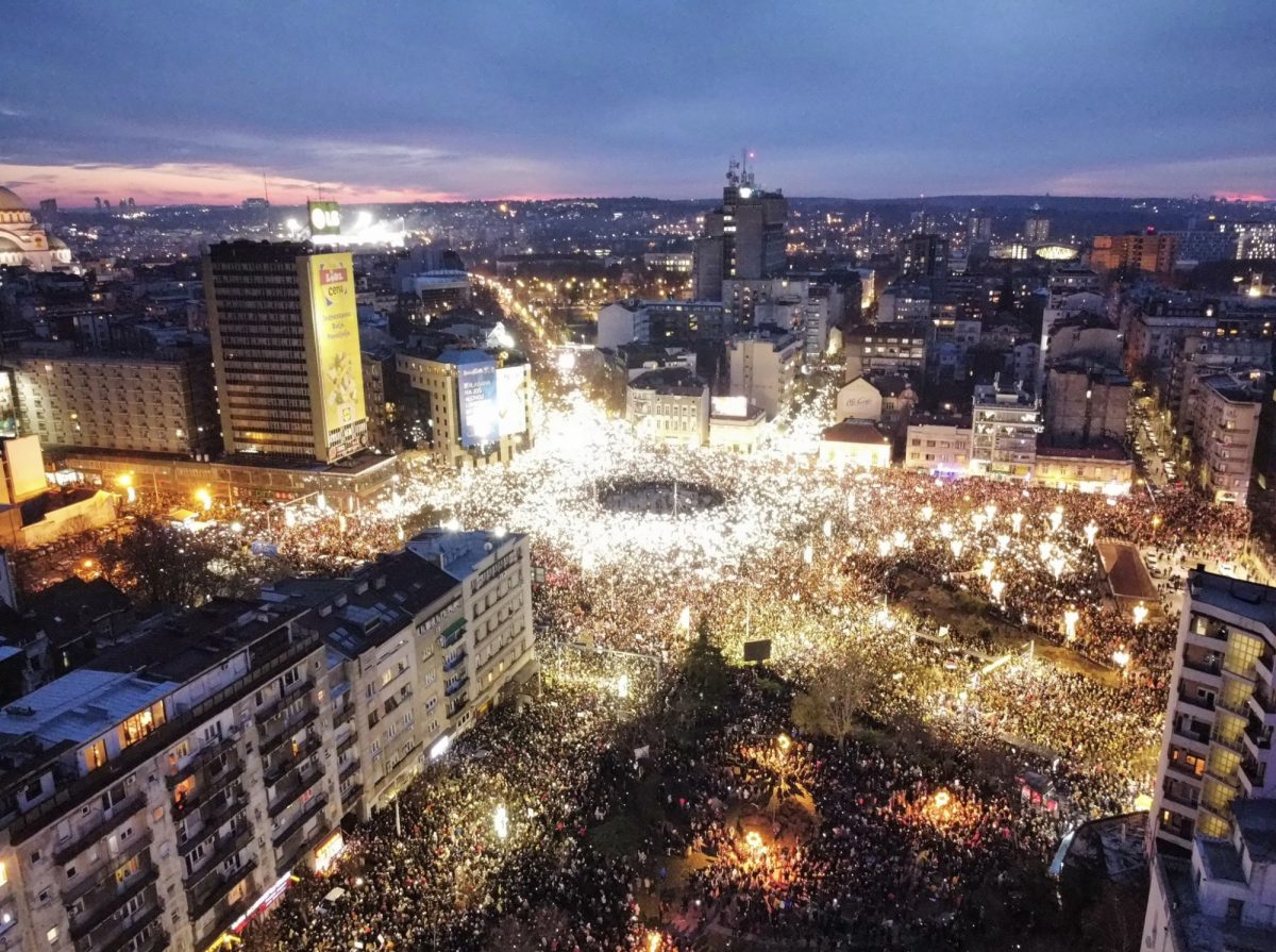 March 15 anti-government protest in Belgrade. Courtesy of CRTA