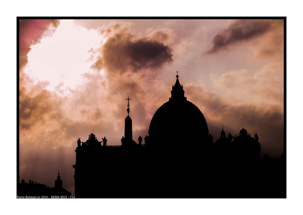 Silhouette of the Vatican. This is where the conclave that selected the next pope gathered. (Pierre_Bn/Flickr)