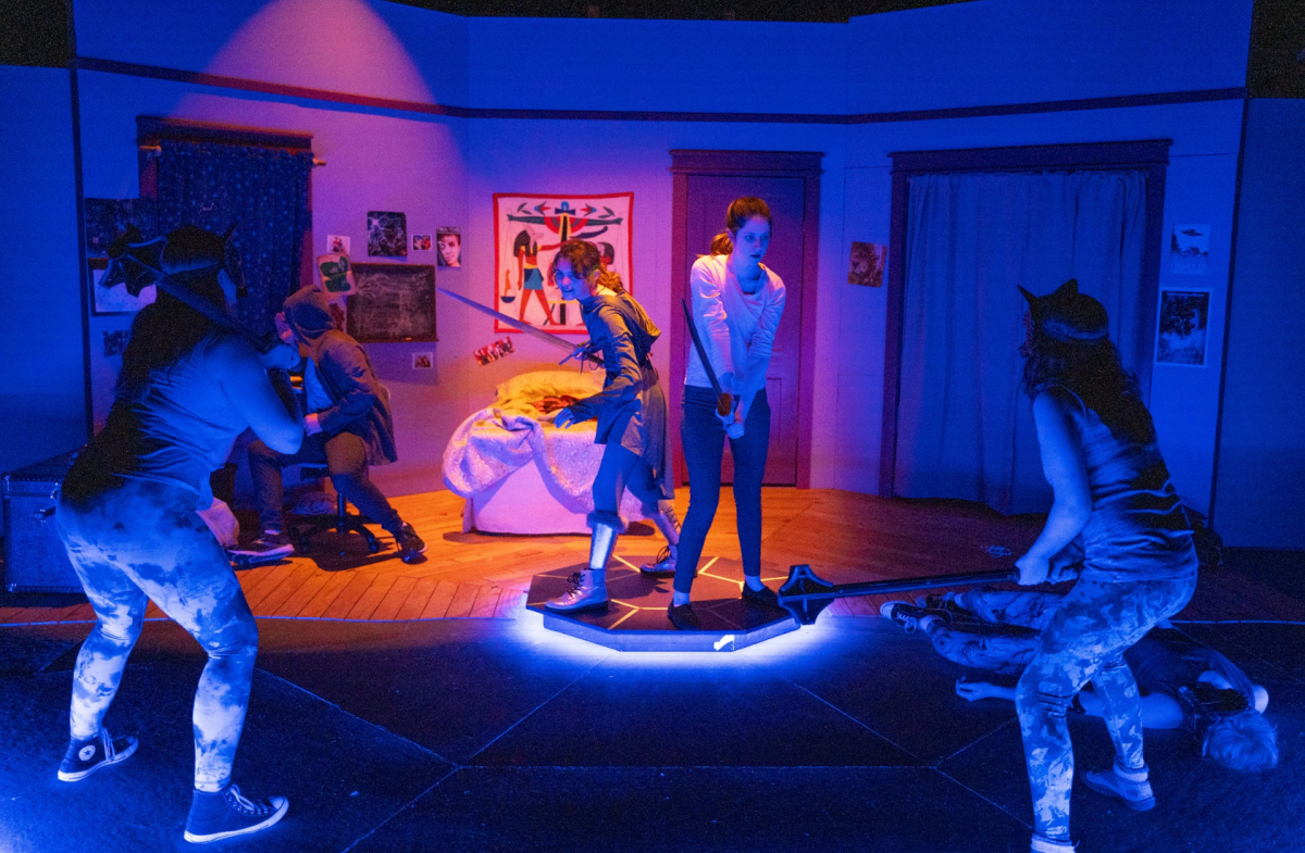 The cast of She Kills Monsters during a fight scene. (Courtesy of David Wade).