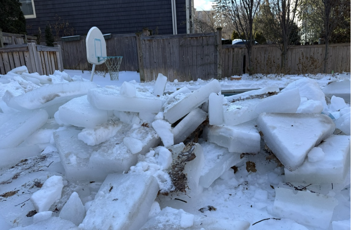 Layers upon layers of ice were a defining feature of the East Coast's latest cold snap. While this may look like it contests global warming arguments, this extreme cold can actually be linked to the ongoing climate crisis. (Lucy Randall/International Dateline)
